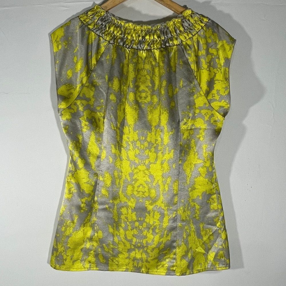 The Limited Yellow and Grey Ruched Blouse - Picture 5 of 11